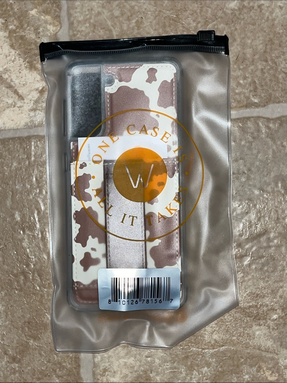 NWOT Walli Cases One Case Brown and White Cow Print Phone Case